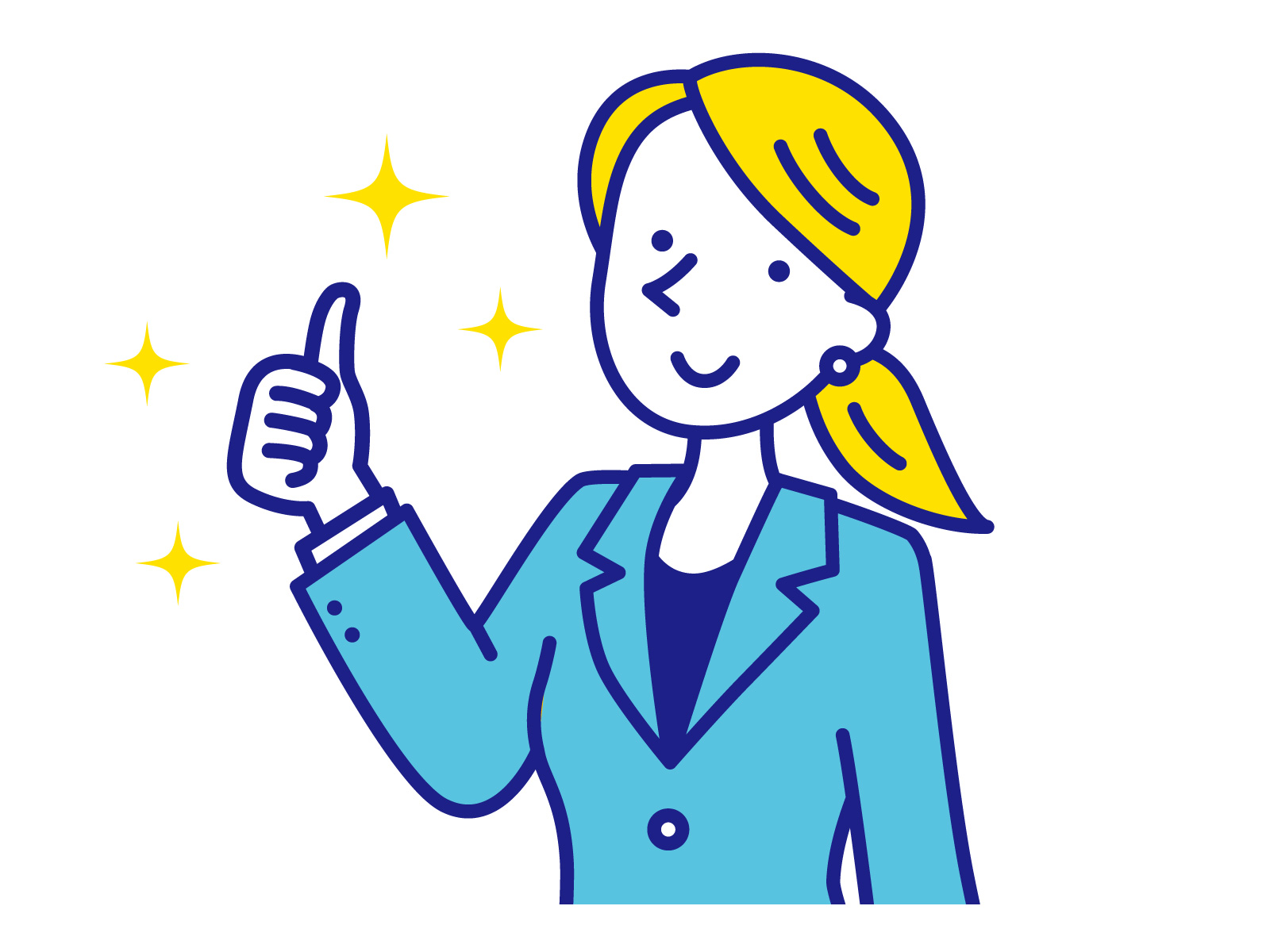 卒業生女性のイラスト