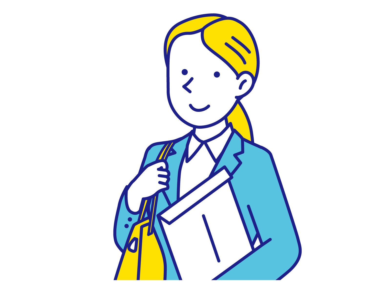 卒業生女性のイラスト