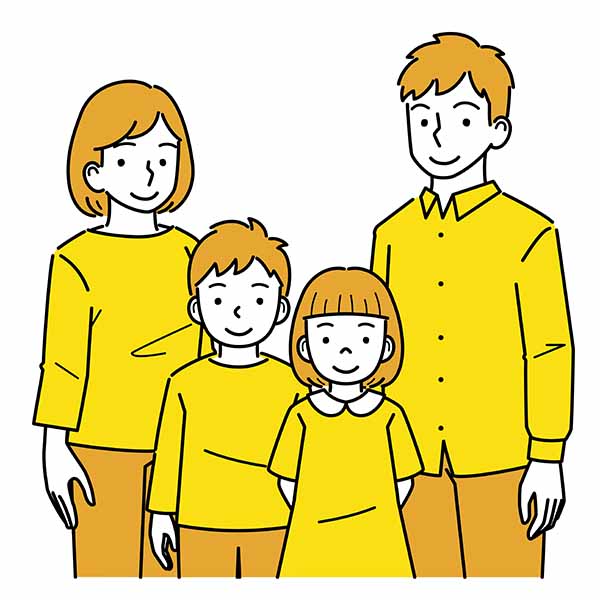 卒業生家族のイラスト